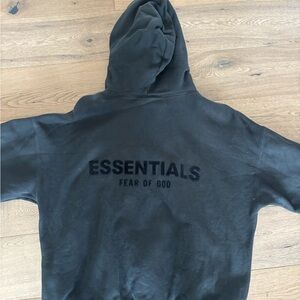 Essentials Fear of God Black Crewneck Hoodie